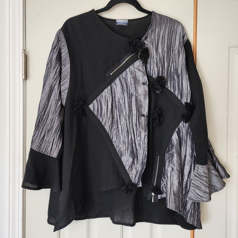 Siewierski Andrzej Statement Piece Flared Sleeve Patchwork Top - Picture 3 of 15